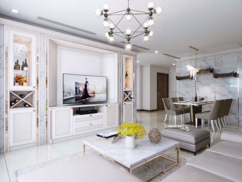 Thuê căn hộ 4 phòng ngủ diện tích 151,4 m2 nội thất sang trọng, hiện đại.